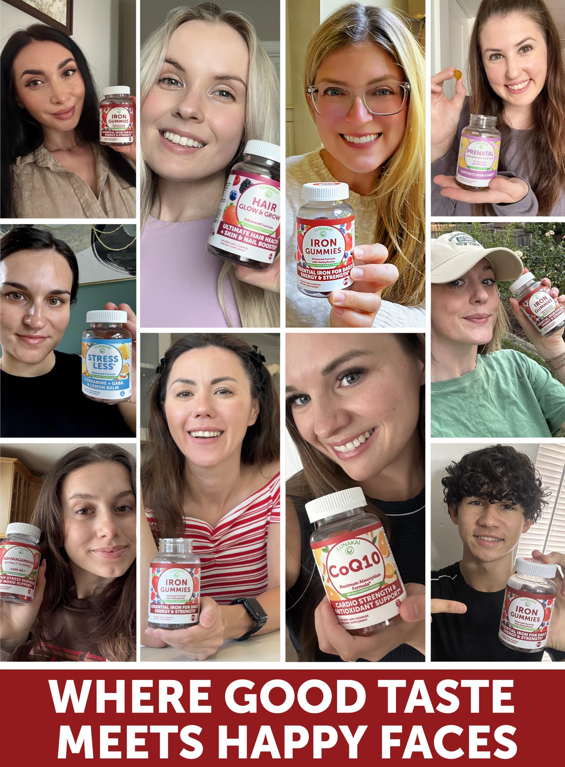 Lunakai fer et vitamines favorisent l’absorption et l’énergie.