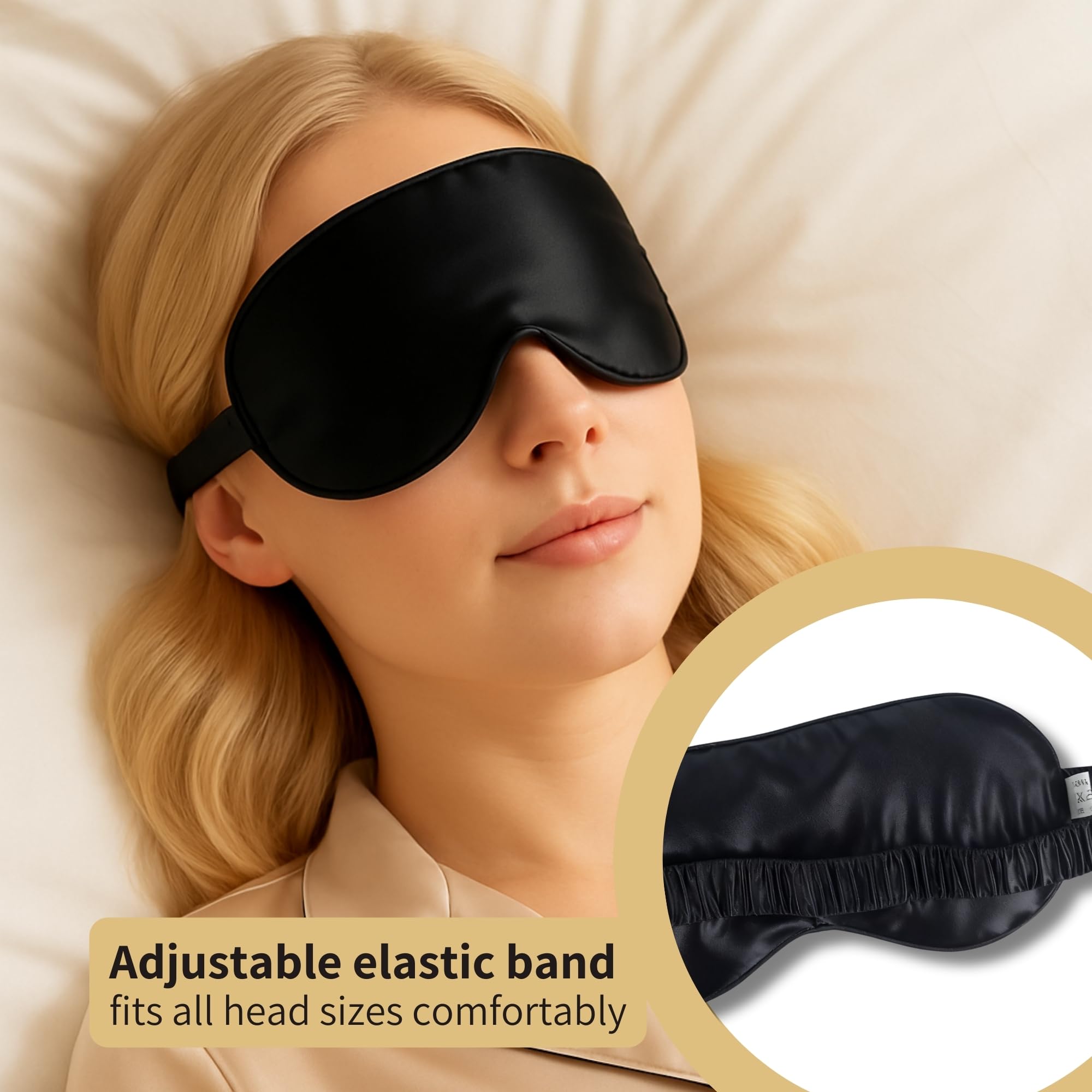 Élastique recouvert de soie et couture soignée du masque LUNARA