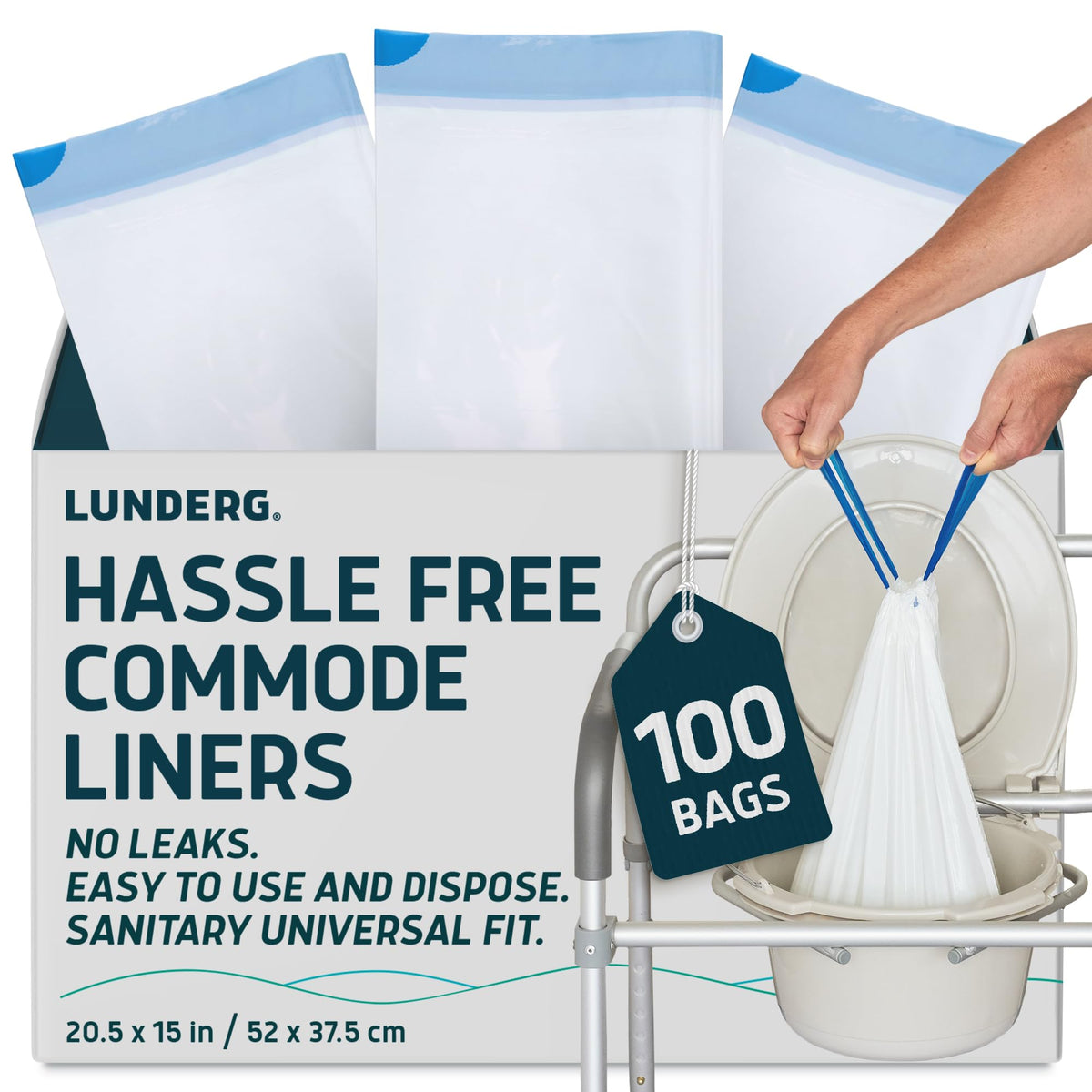 Pack Lunderg Liners de 100 sachets hygiéniques prêt à l'emploi