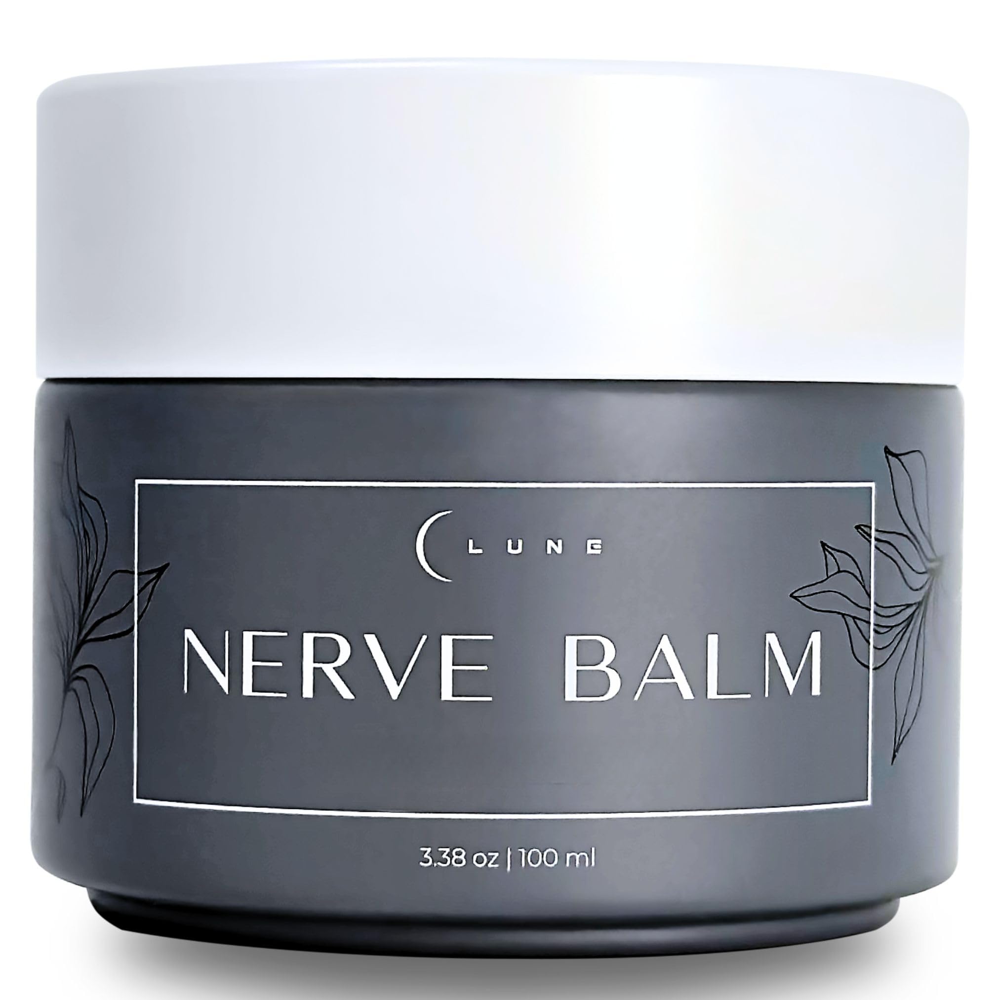 Lune Nerve Balm : bouteille et étiquette, soin naturel ciblant les sensations nerveuses.