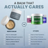Lune Nerve Balm : utilisation sur les mains pour soulager les fourmillements.