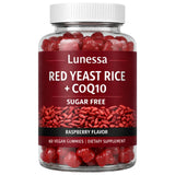 Gommes Lunessa en bouteille avec levure rouge de riz, soutien vitalité au quotidien.