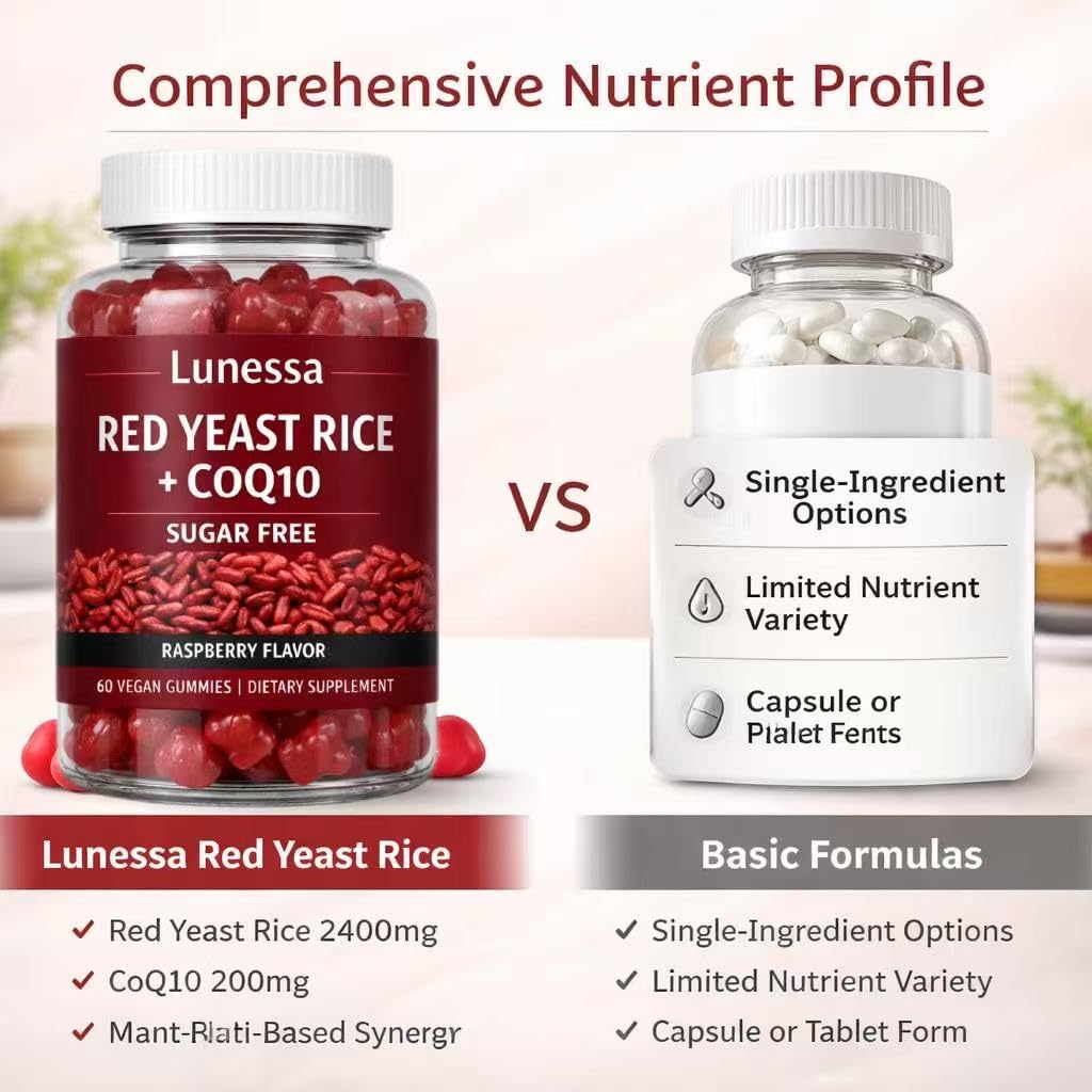 Ingrédients Lunessa vegan et Non-GMO, option simple et sans artificiels.