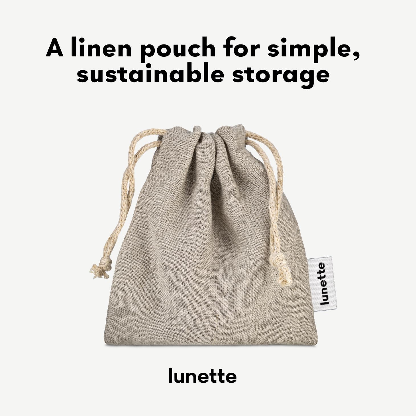 Lunette Coupe menstruelle: étui en lin, rangement écologique et élégant