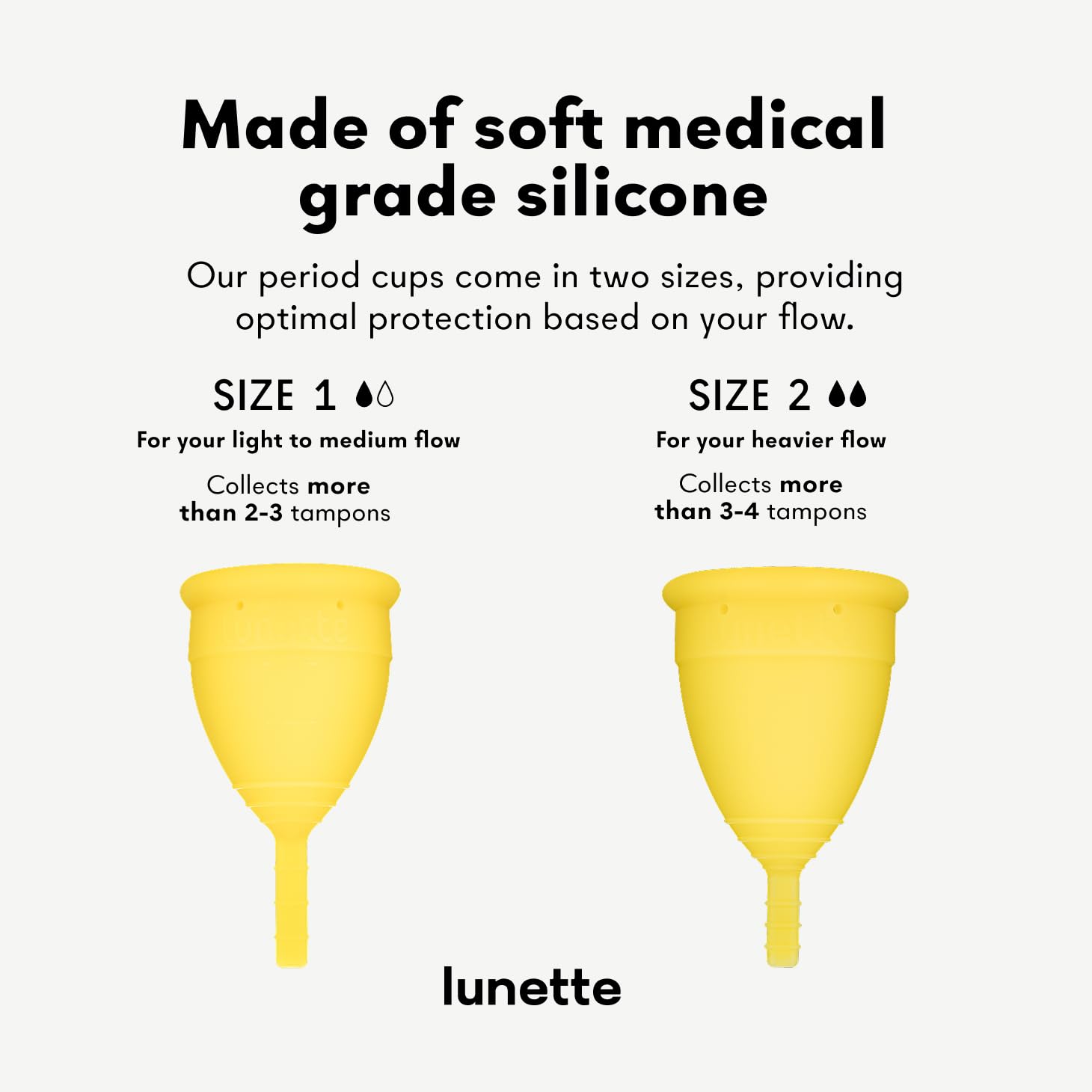 Lunette Coupe menstruelle Taille 2 Jaune: confort adapté à votre flux