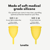 Lunette Coupe menstruelle Taille 2 Jaune: confort adapté à votre flux