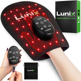 Gant Lunix LX23 en action, lumière rouge et proche infrarouge sur la main pour le confort quotidien.