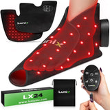 Lunix LX24 lumière rouge sur les pieds, expérience relaxante à domicile.