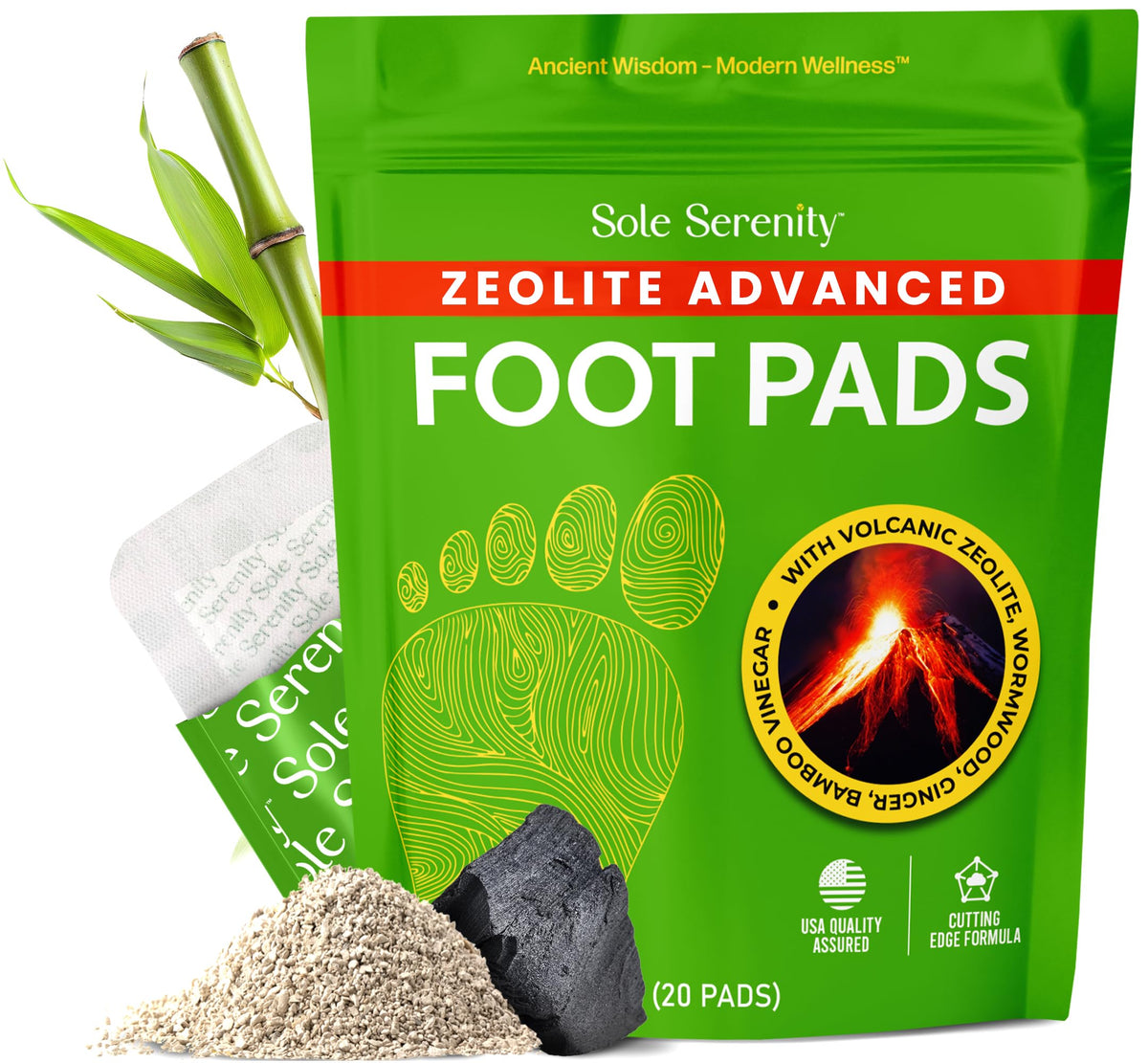 Patch-pieds Sole Serenity de Lure Essentials axé zeolite pour confort nocturne