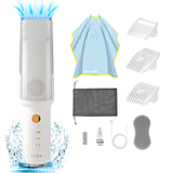 Tondeuse LUSN pour bébé avec aspirateur capture les cheveux coupés.