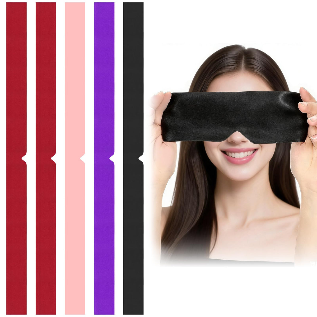 Bandeau yeux LUSTRIB noir, blocage lumière optimal pour sommeil profond.