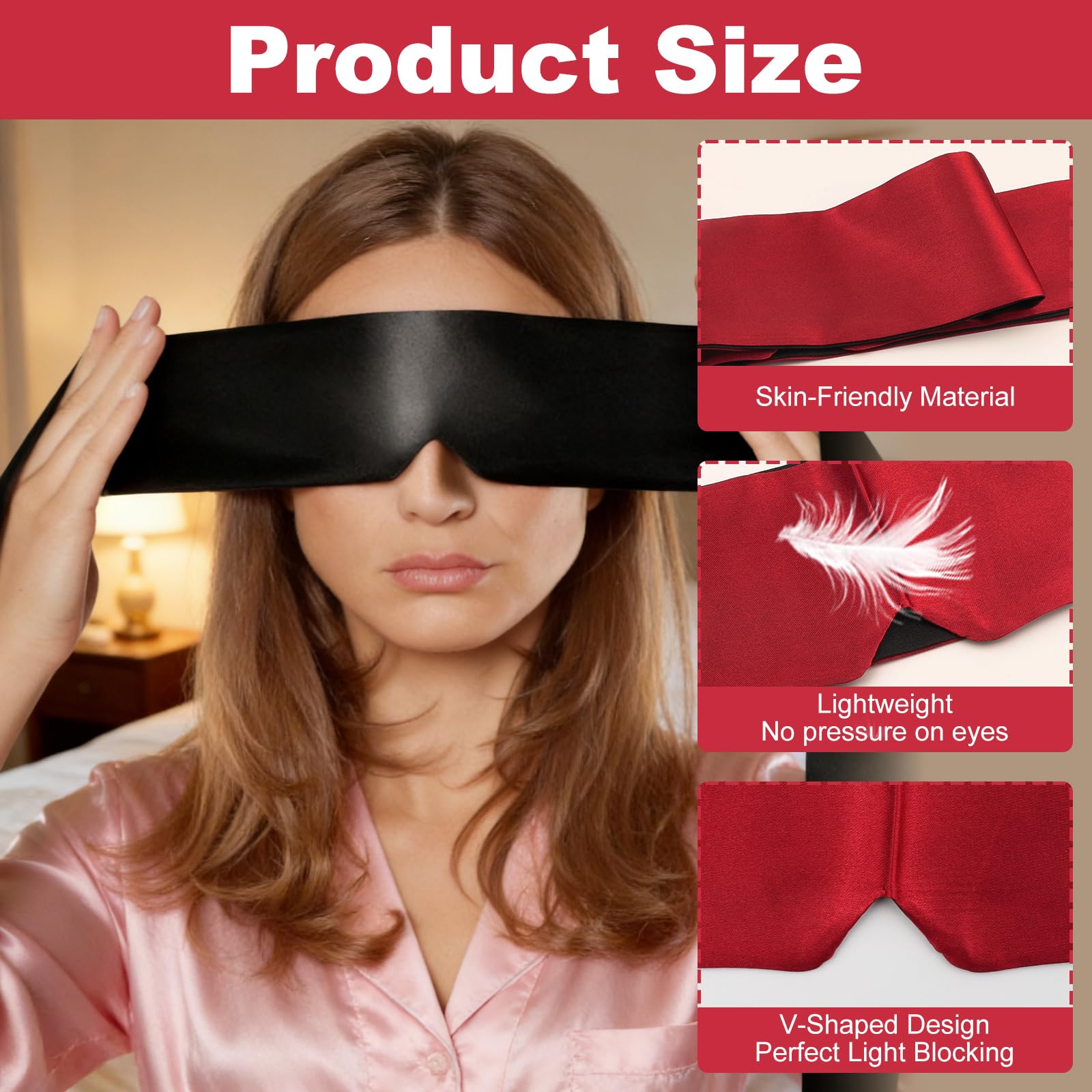 Bandeau LUSTRIB rose, parfait pour relaxation et jeux sensoriels.
