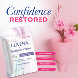 Lingettes Luvena parfum concombre pour une sensation de fraîcheur agréable