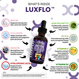 LuxFlo gouttes acide hyaluronique — hydratation durable pour la peau.