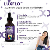 LuxFlo vitamines C et D3 — flacon lumineux, soutien immunitaire et santé osseuse.