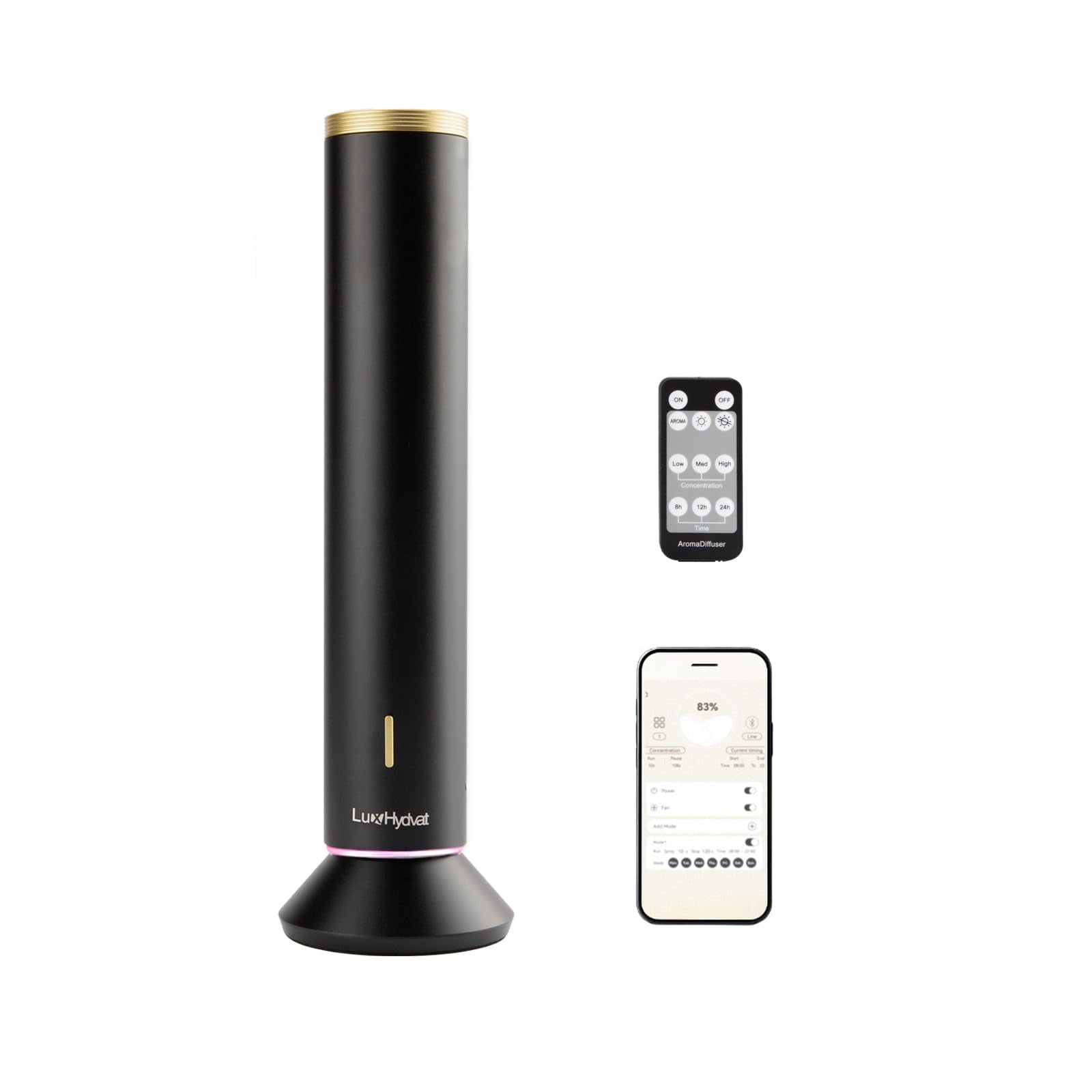 LuxHydvat nebuliseur sans eau diffuseur ambiant 360 degrés pour grandes pièces