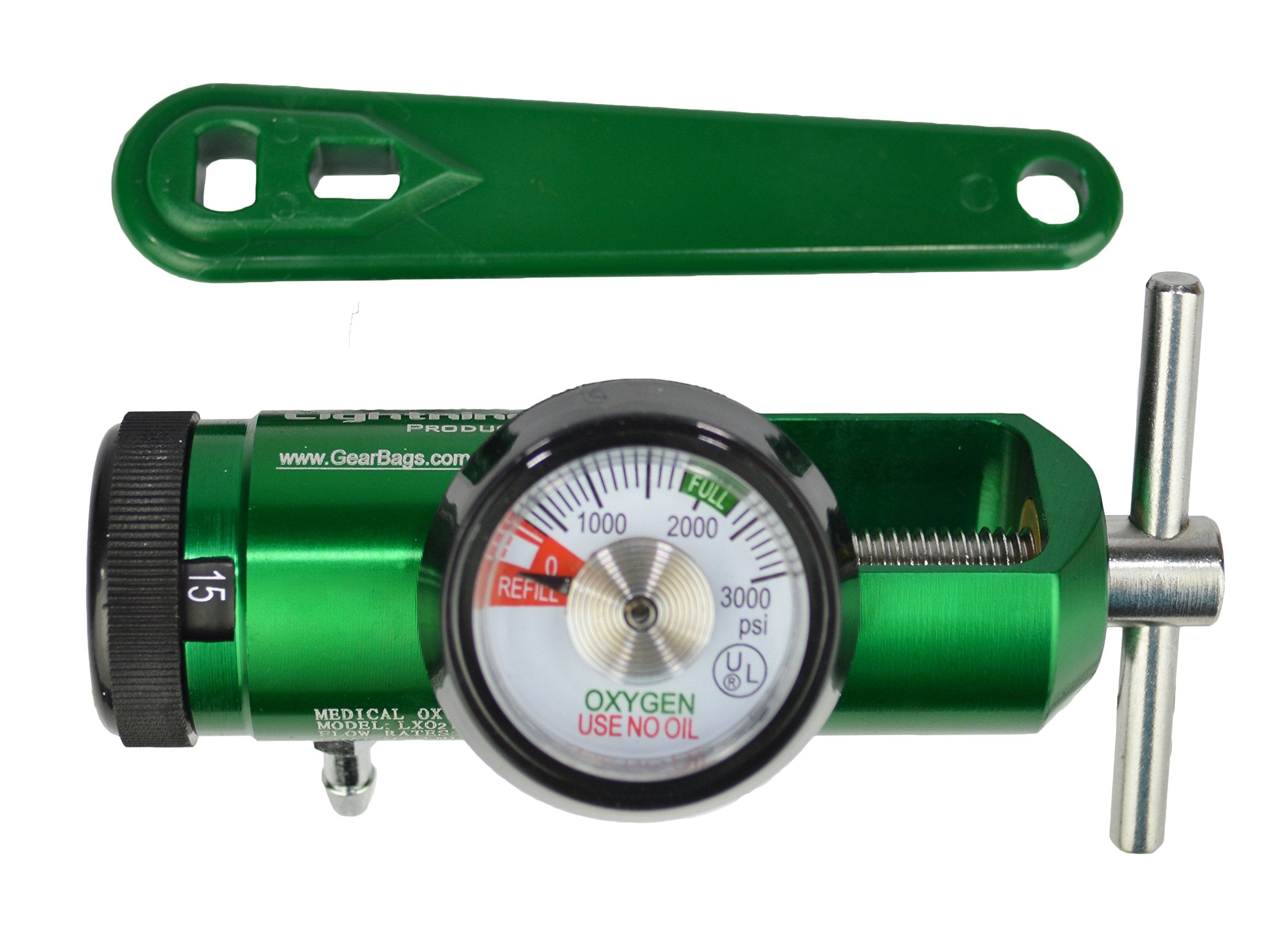Lightning X O2 Mini Régulateur CGA-870 — régulateur ajustable 0-15 lpm, précision possible.