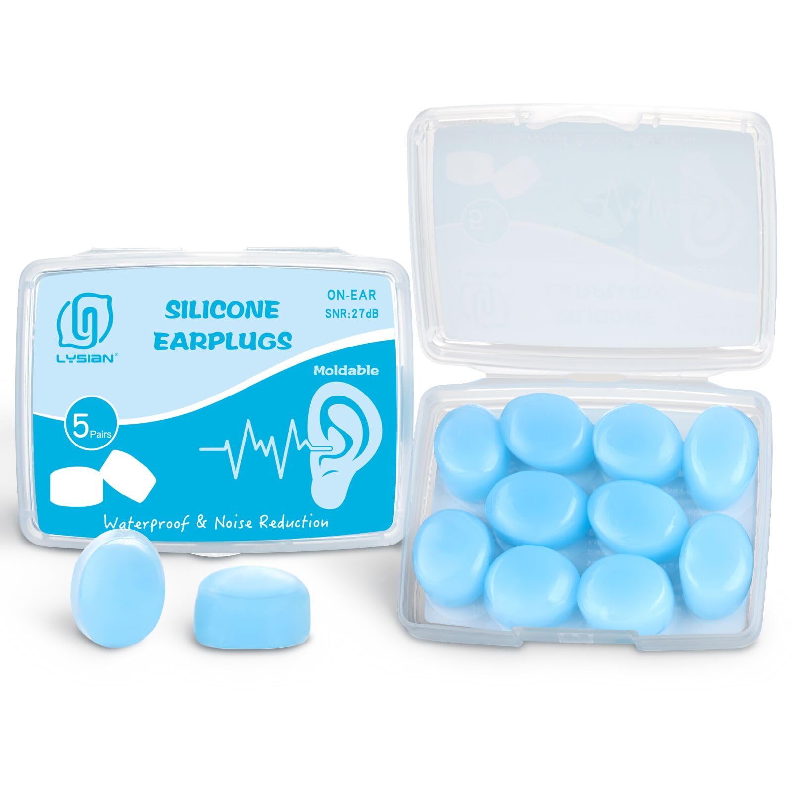 LYSIAN bouchons en silicone moulables, emballage compact pour emporter
