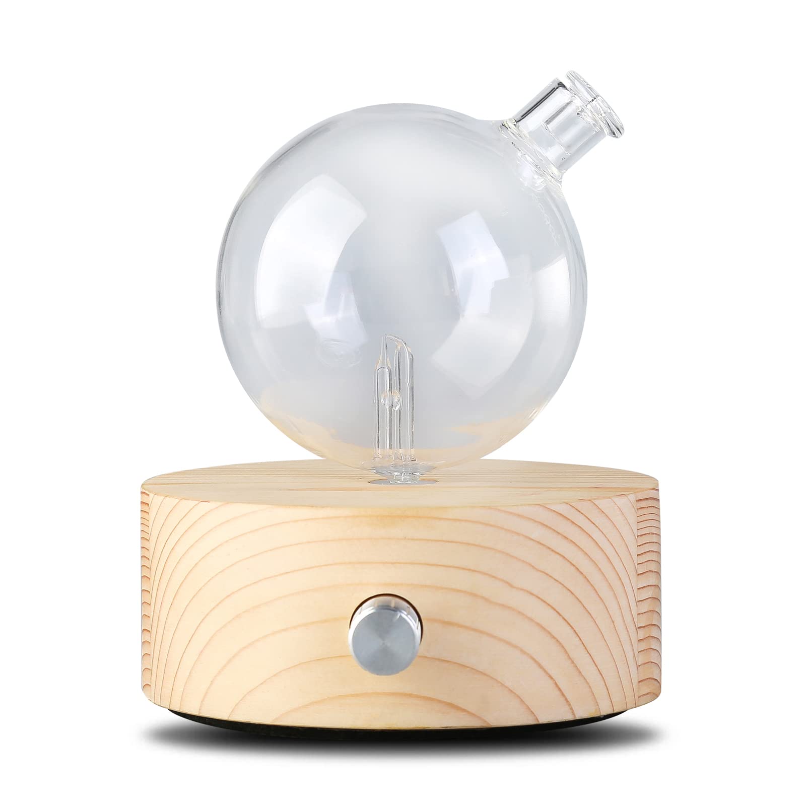 Diffuseur Lychee avec corps en verre et base bois, ambiance élégante.