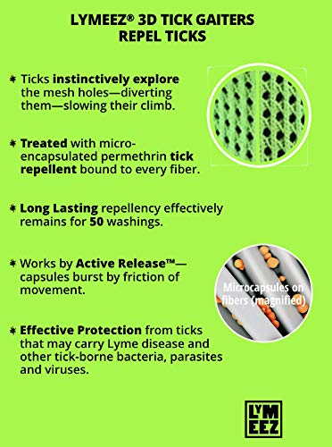 Guêtres LYMEEZ avec répulsif microencapsulé, protection durable lors d’activités extérieures.