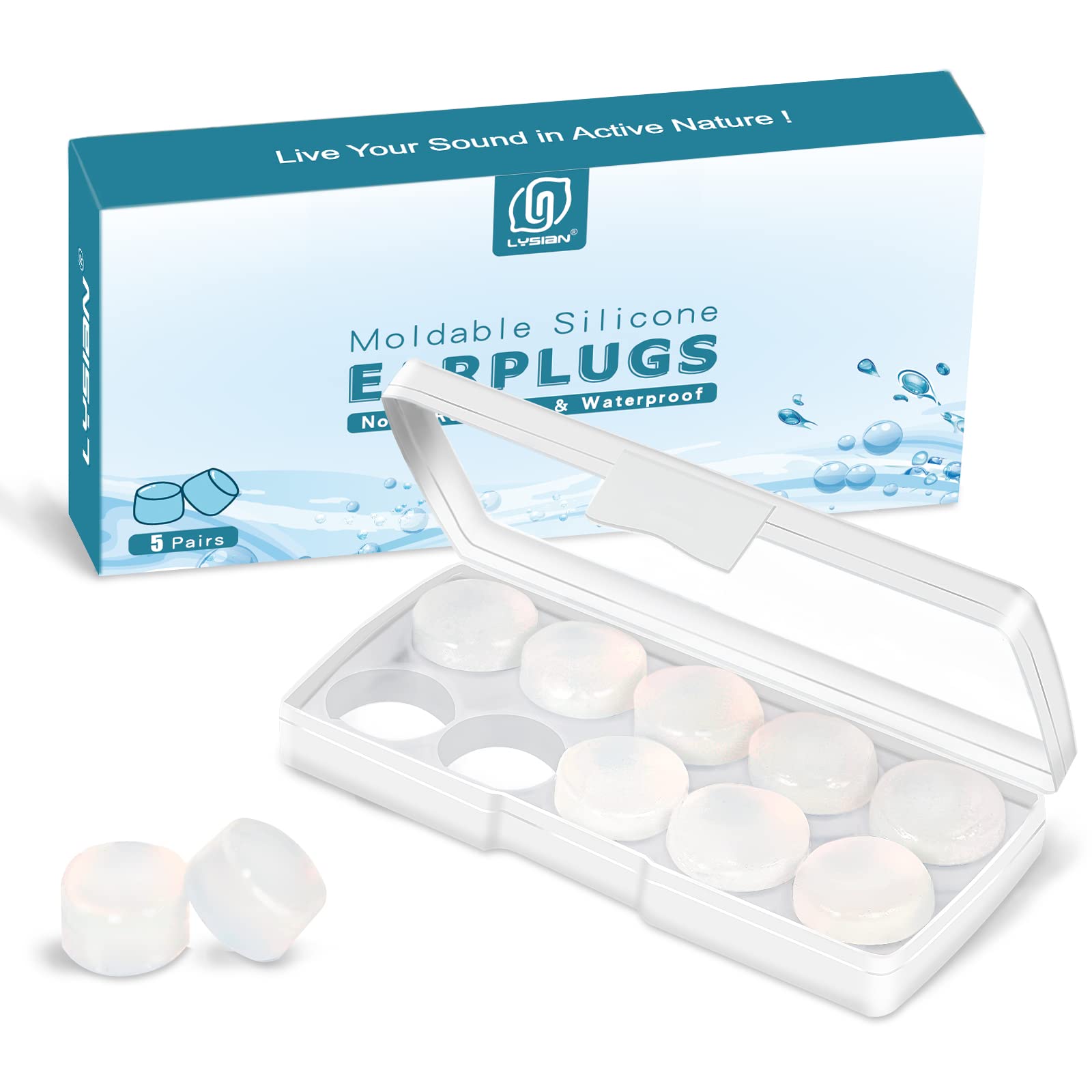 LYSIAN bouchons d'oreille moulables pour dormir, confortables et étanches
