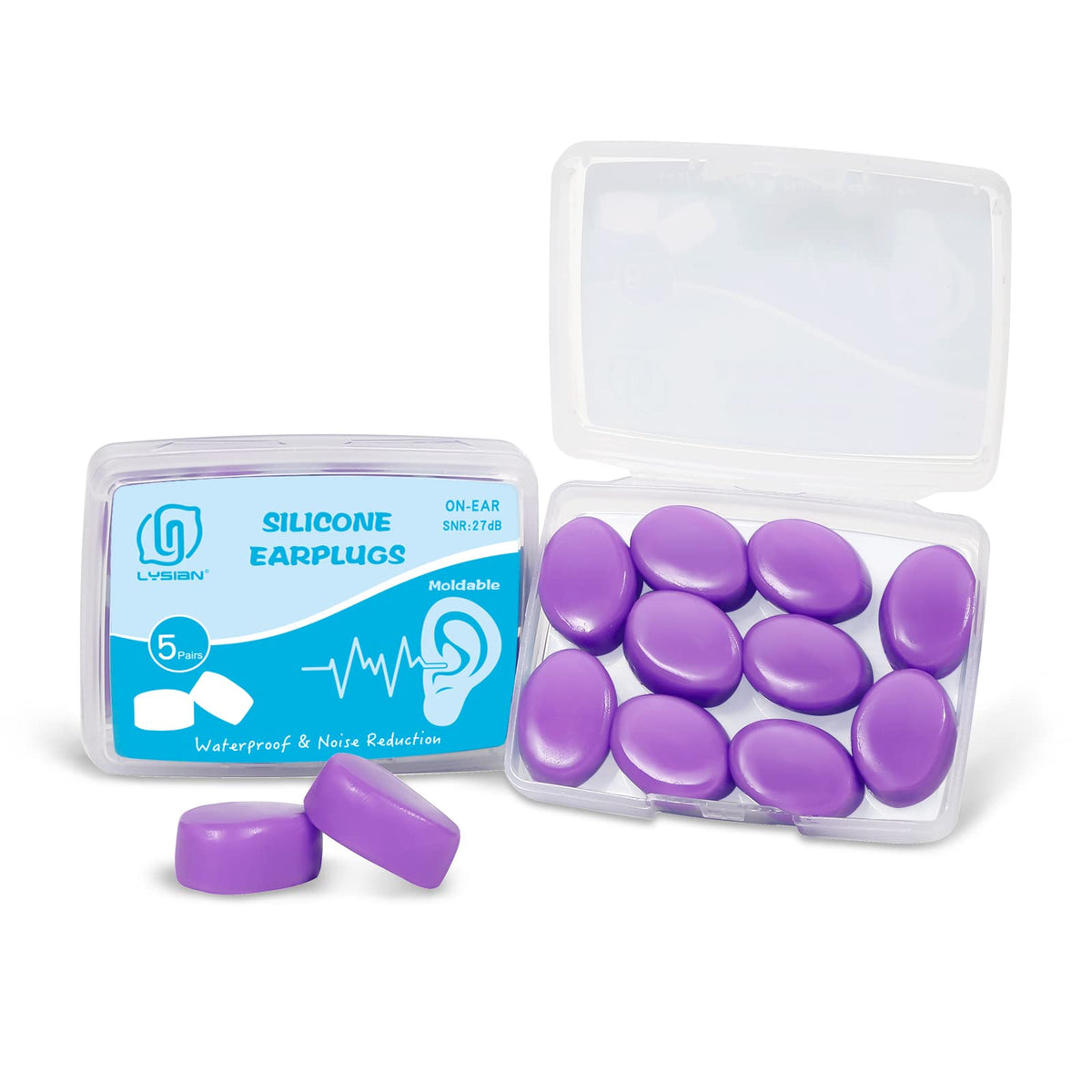 LYSIAN bouchons d'oreille en silicone moulables, ajustement personnalisé pour le sommeil.