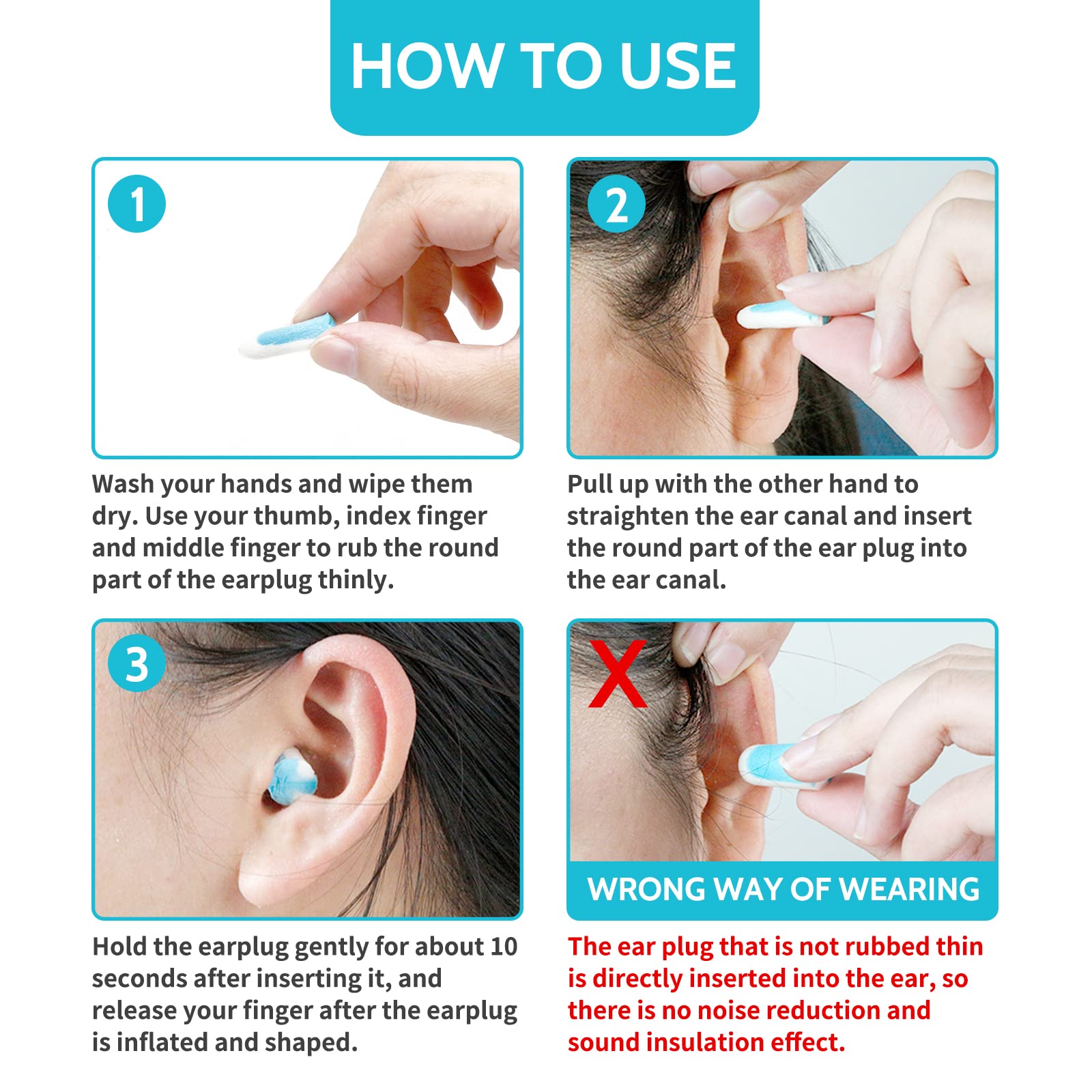 LYSIAN bouchons d'oreilles pour sommeil, travail et voyage en usage quotidien.