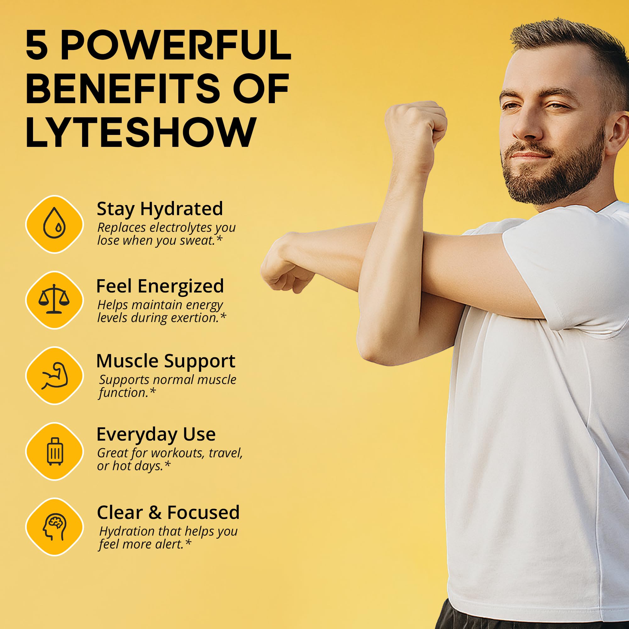 LyteShow bouteille 40 portions: format pratique pour voyage et sport.