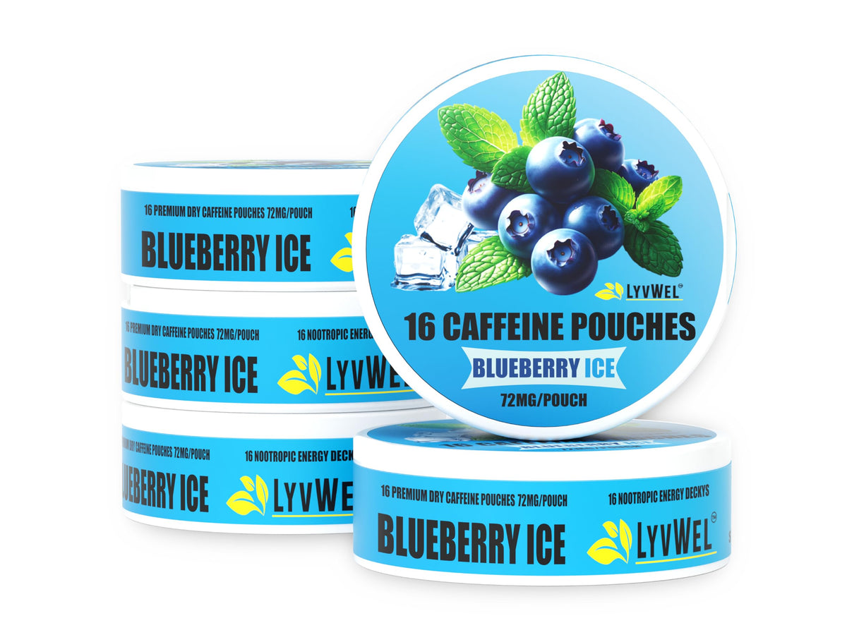 LyvWel pochette caféine 72 mg myrtille glacee — énergie durable discrète