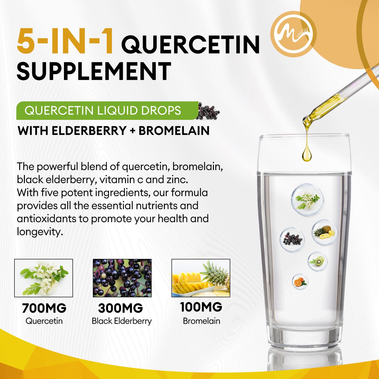 M inch Quercétine saveur Ananas: plaisir de boire dans l'eau.