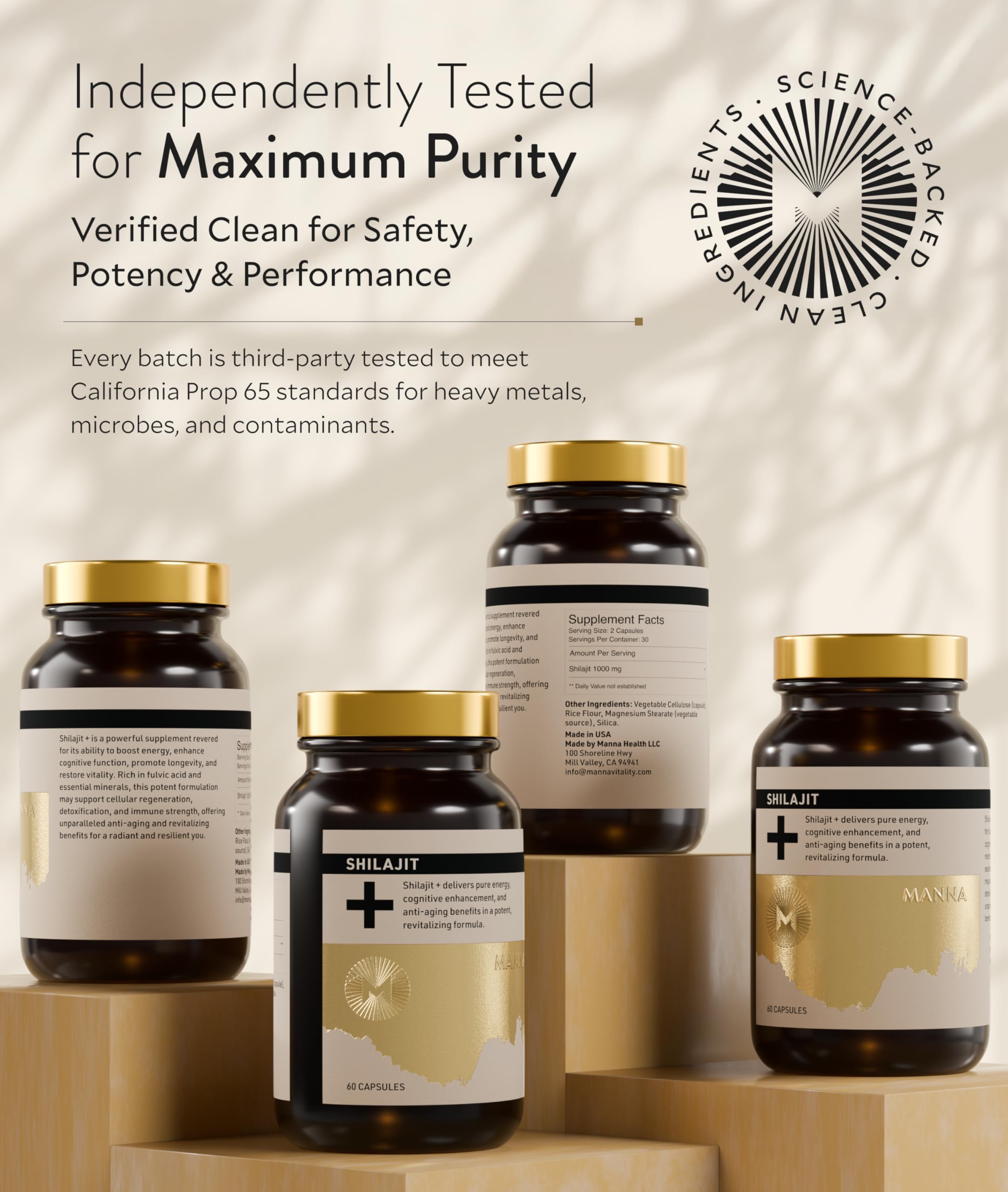 Résine Shilajit purifiée avec acide fulvique puissant pour la vitalité.
