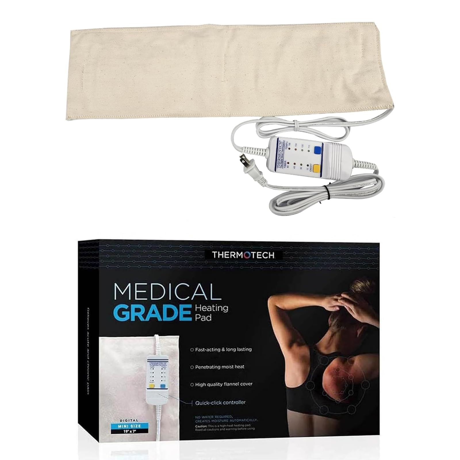 Thermotech chauffe-dos: chaleur humide pénétrante pour dos et muscles
