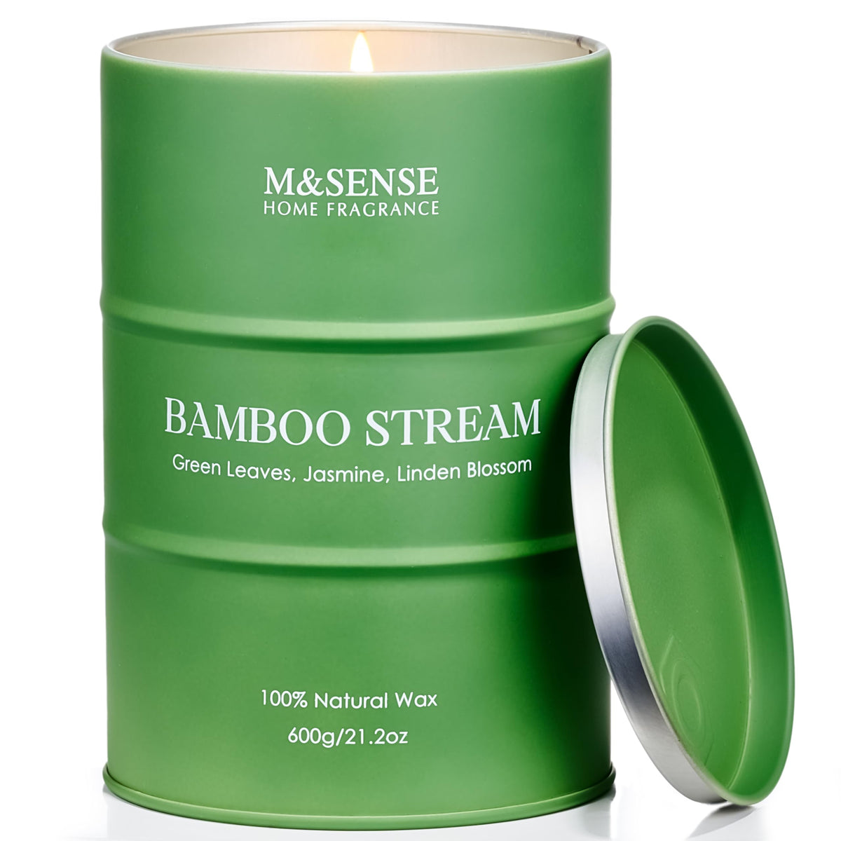 Bougie M&SENSE dans son emballage cadeau élégant, prête à offrir.