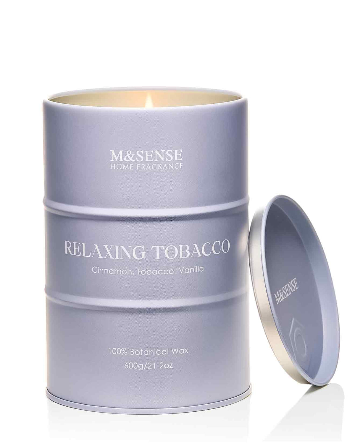 M&SENSE Bougie tabac en belle boîte cadeau, parfum chaleureux pour offrir