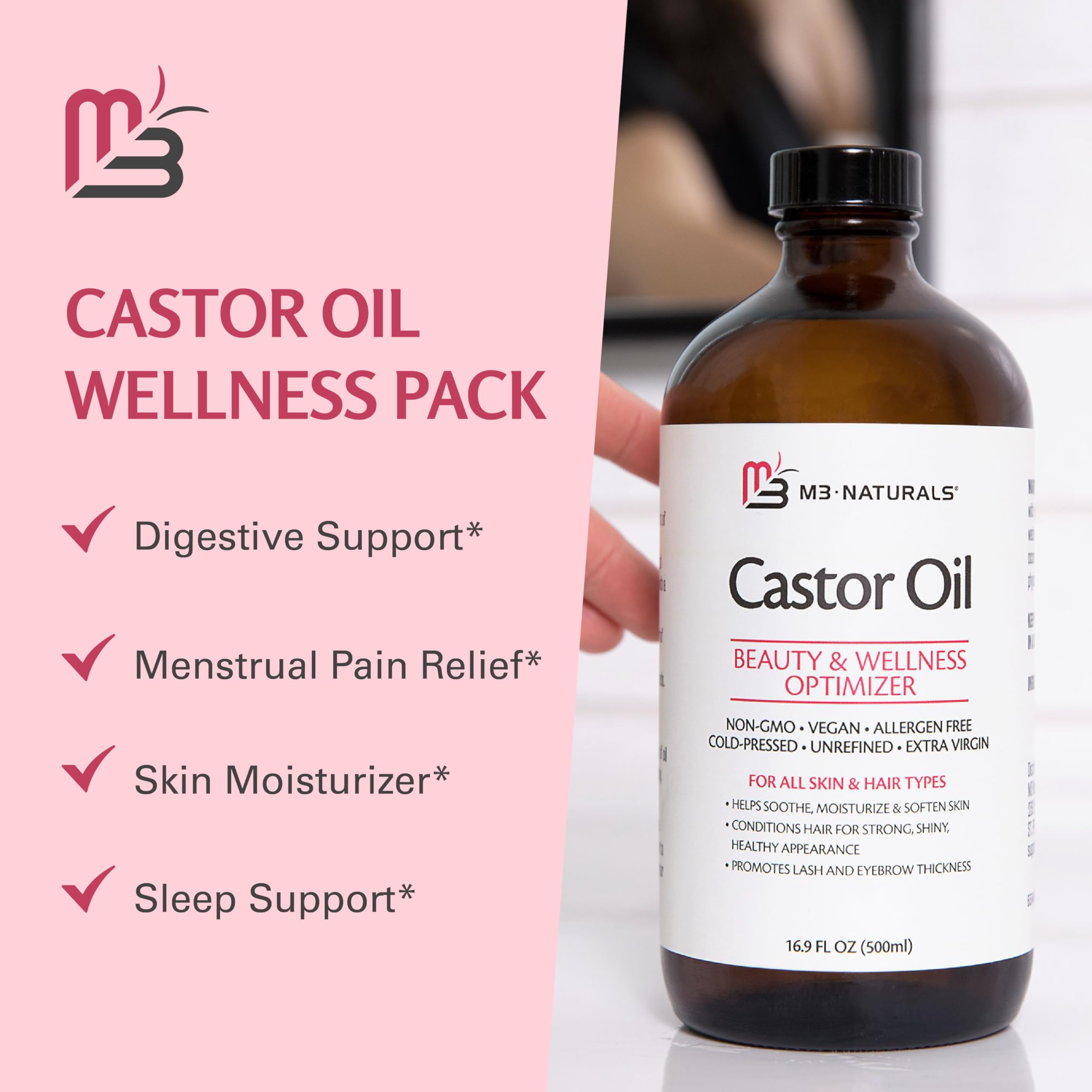 Démonstration verre et compresse M3 Naturals pour routine revitalisante.