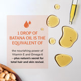 M3 Naturals Huile Batana – emballage en verre sombre préservant l’efficacité.