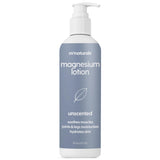 M3 Naturals lotion magnésium sans parfum sur flacon, favorise relaxation et hydratation cutanée.
