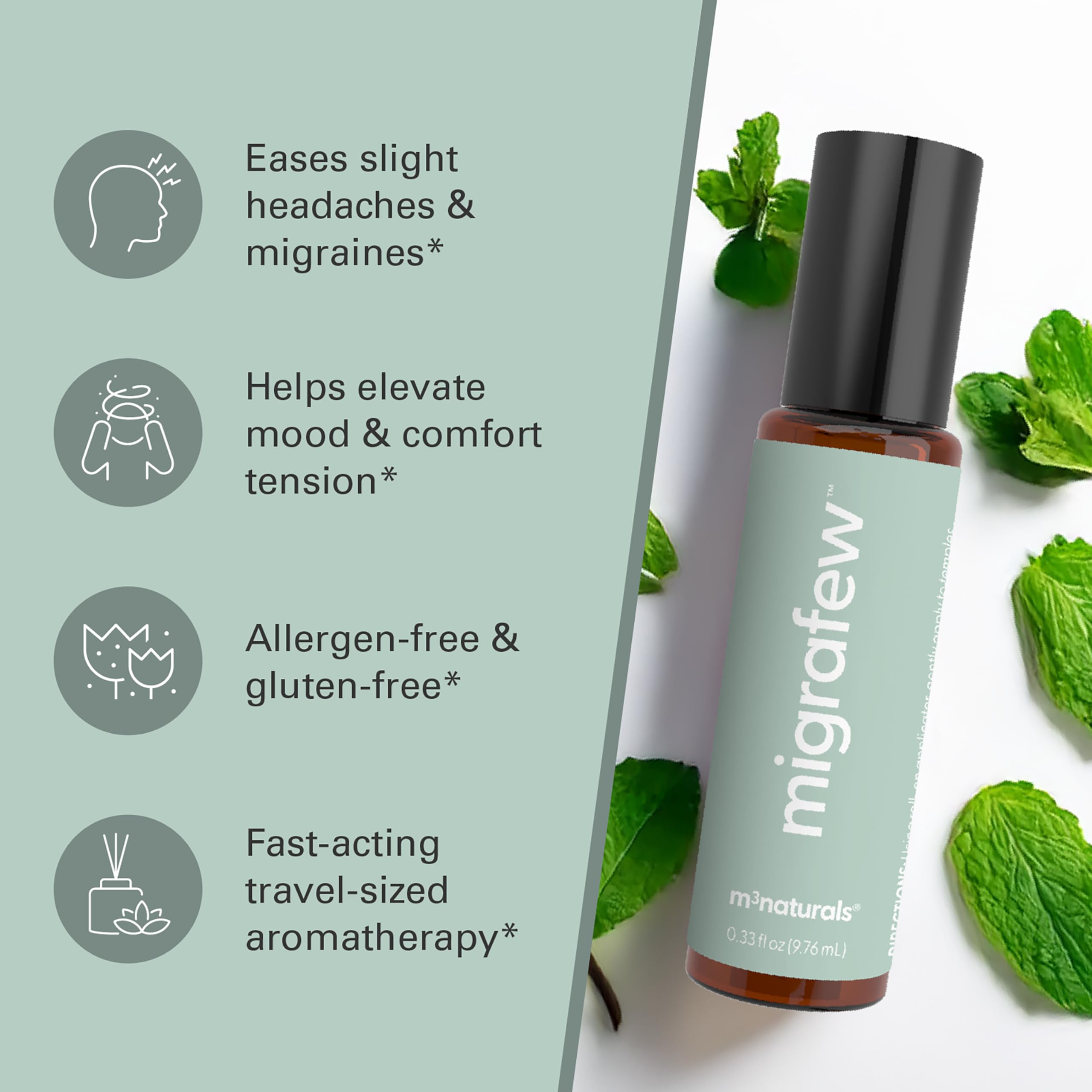 Application ciblée sur les points pulsés avec MigraFew Roll-On et ses huiles essentielles.
