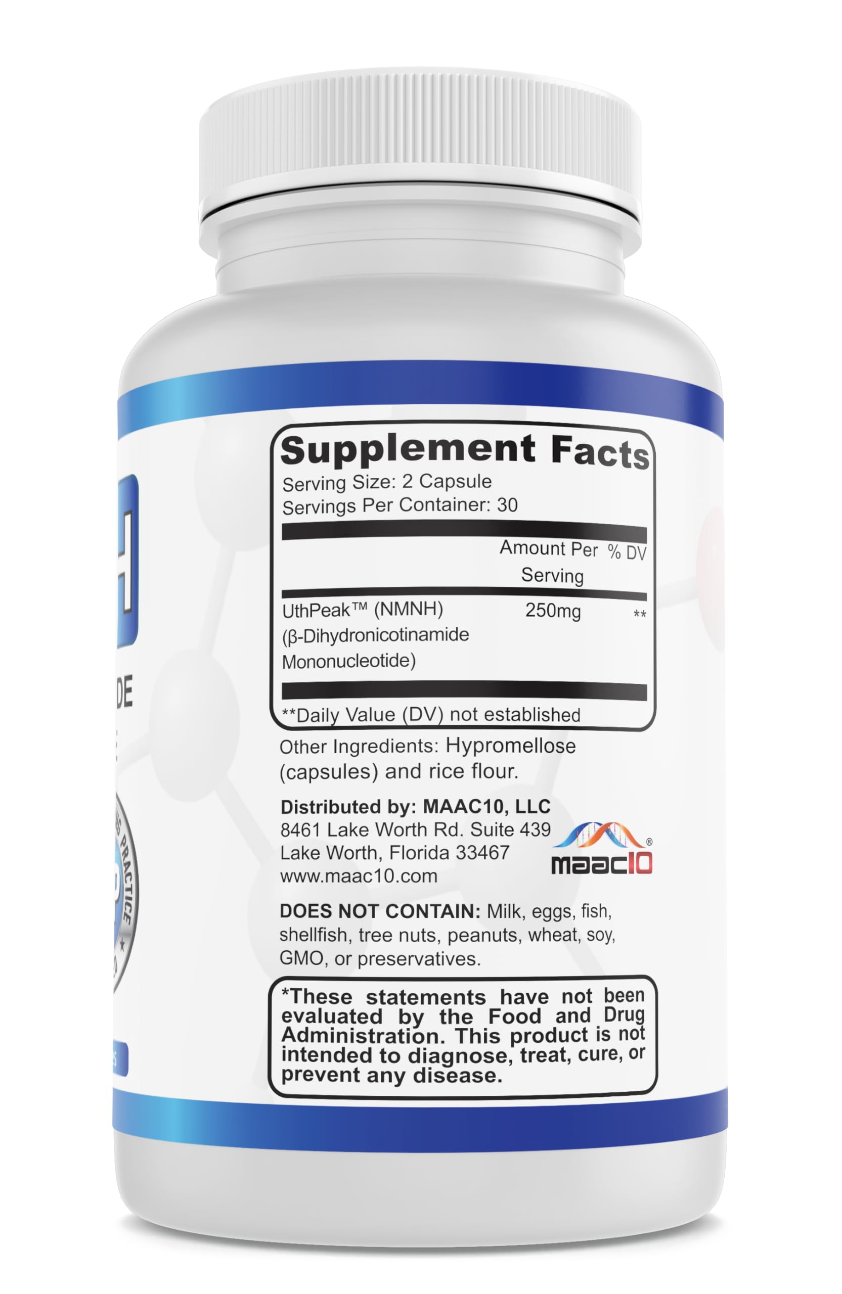 NMNH MAAC10 – dosage 125 mg facilité en capsules quotidiennes