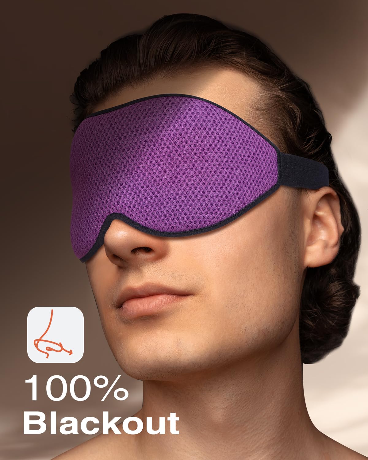 MABAO masque bloqueur de lumière nez invisible pour obscurite violet