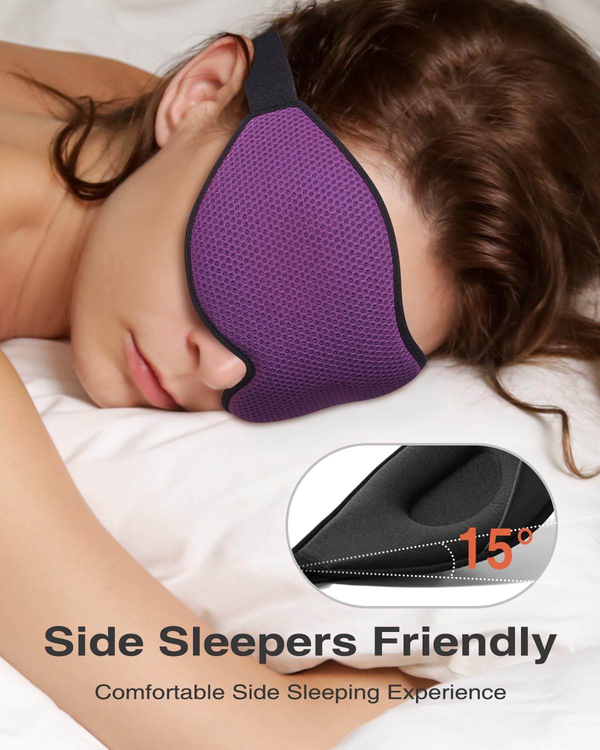 MABAO masque 3D confort sans pression sur les yeux violet