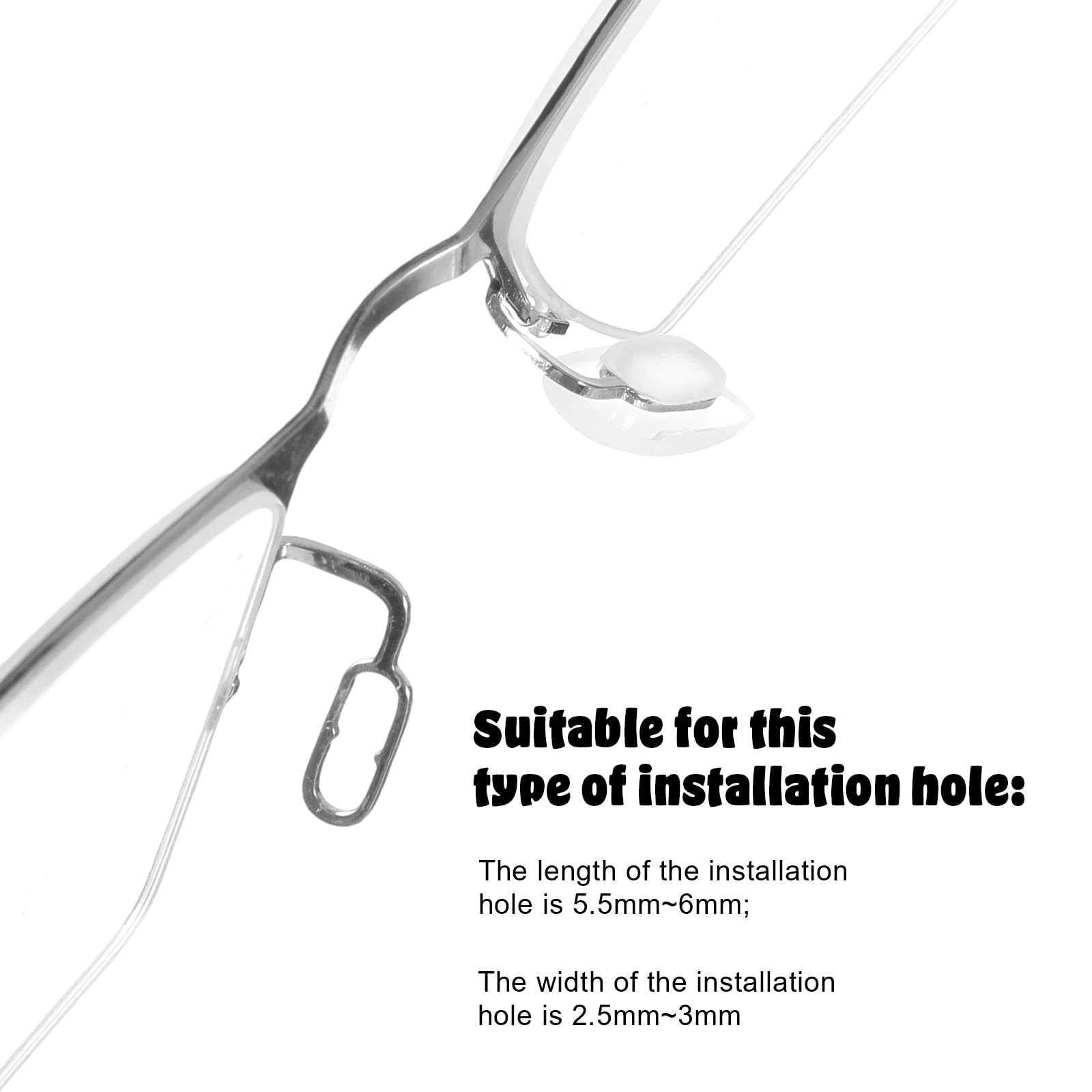 Coussins nez silicone Mabor compatibles montures plastiques pour un ajustement fiable.