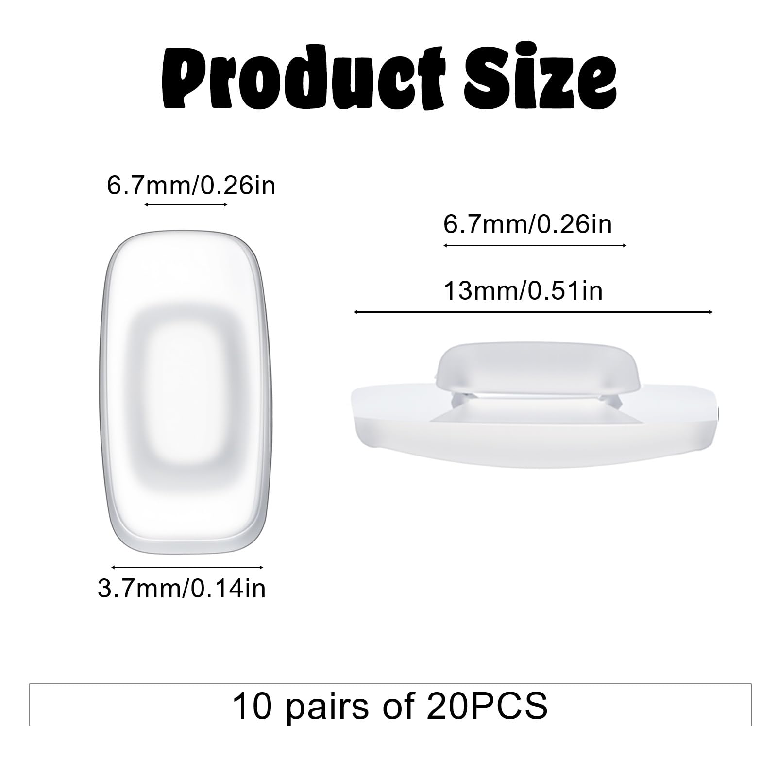 Coussins nasaux Mabor en silicone blancs, enfichables sans outil pour ajustement rapide.