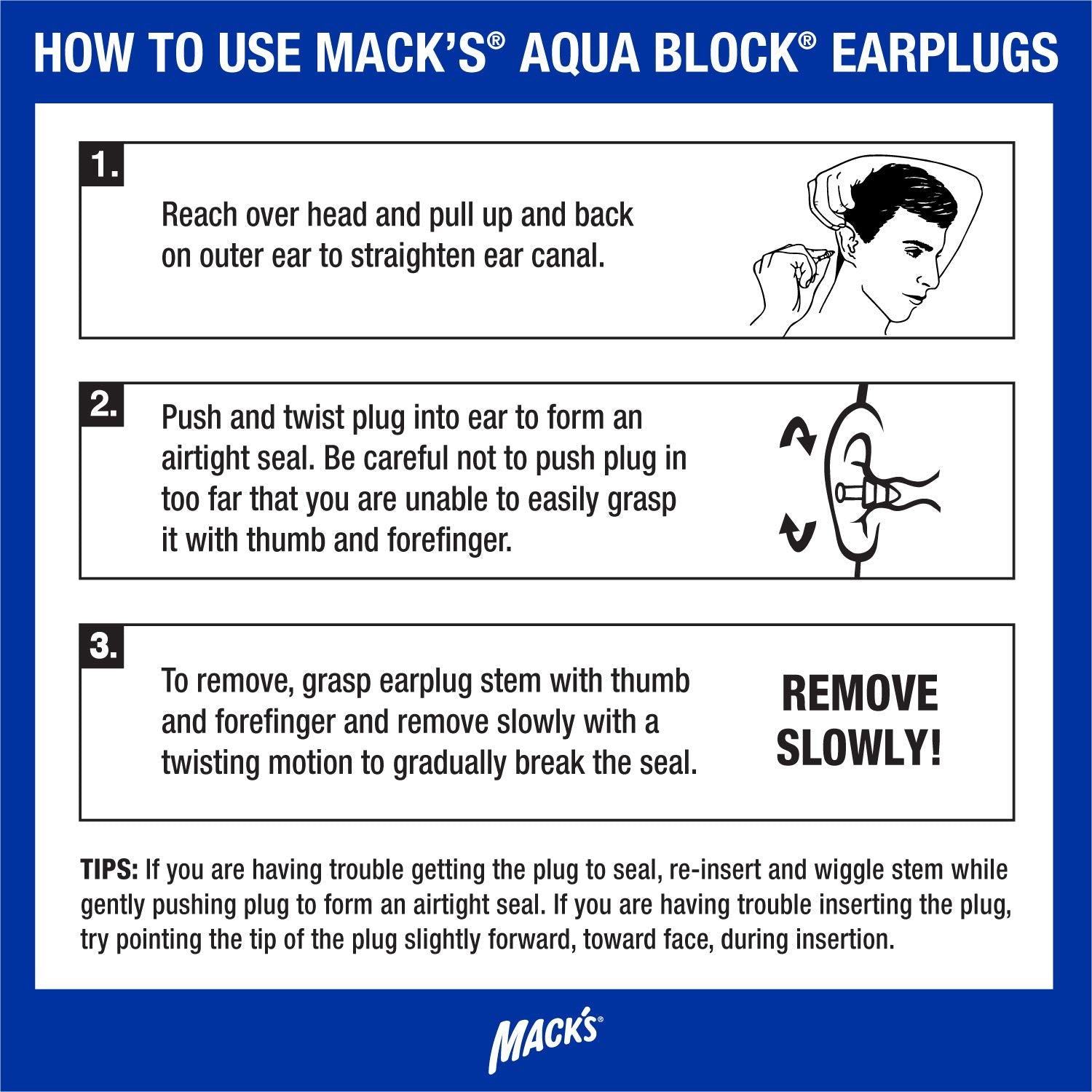 Mack's AquaBlock – étui et rangement garantissent l'hygiène et l'ordre.