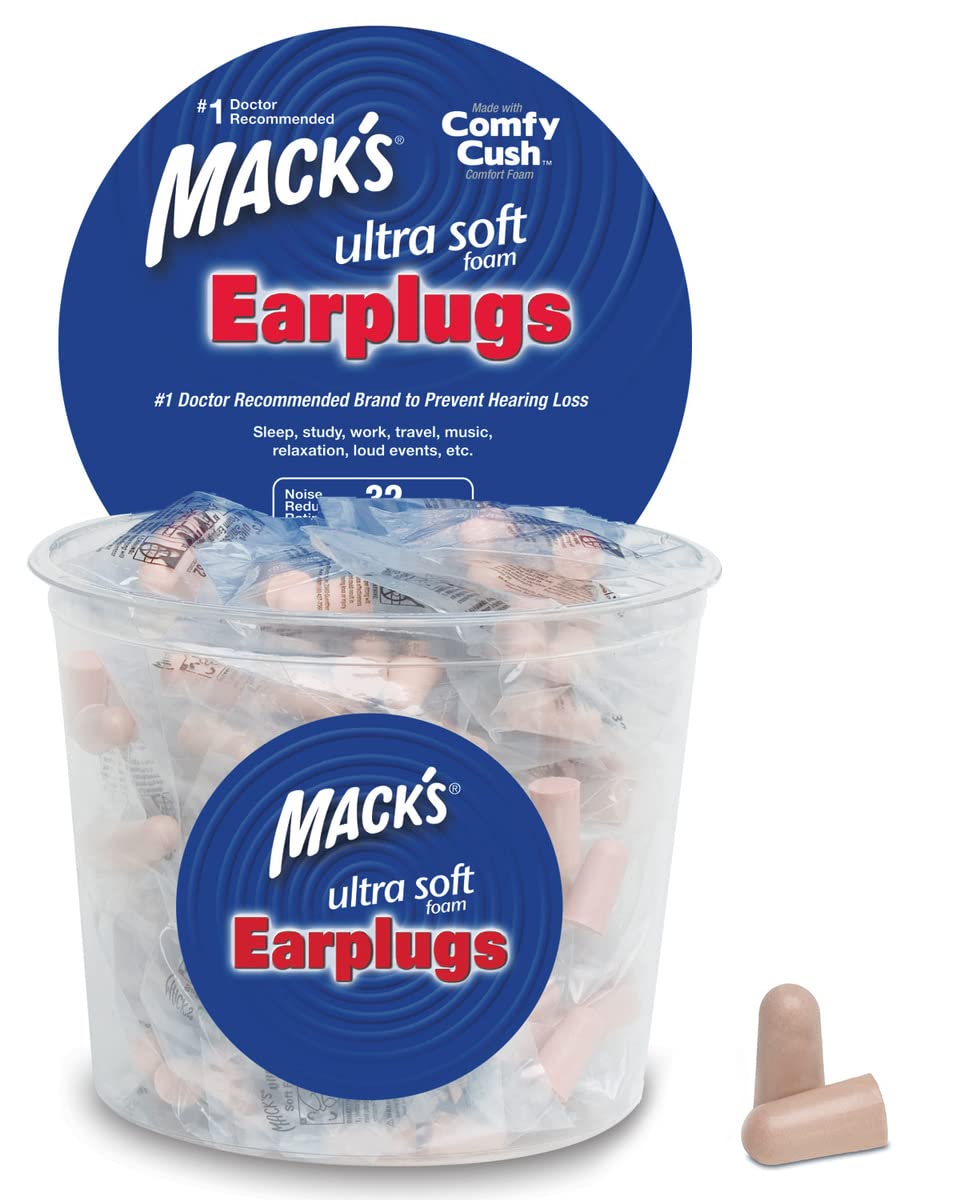 Bouchons d'oreilles Mack's en mousse ultra-douce, confort durable pour le sommeil.