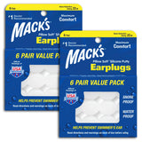 Bouchons Mack's Pillow Soft en silicone mousseux, ensemble de 2 paires, confort et adaptation.