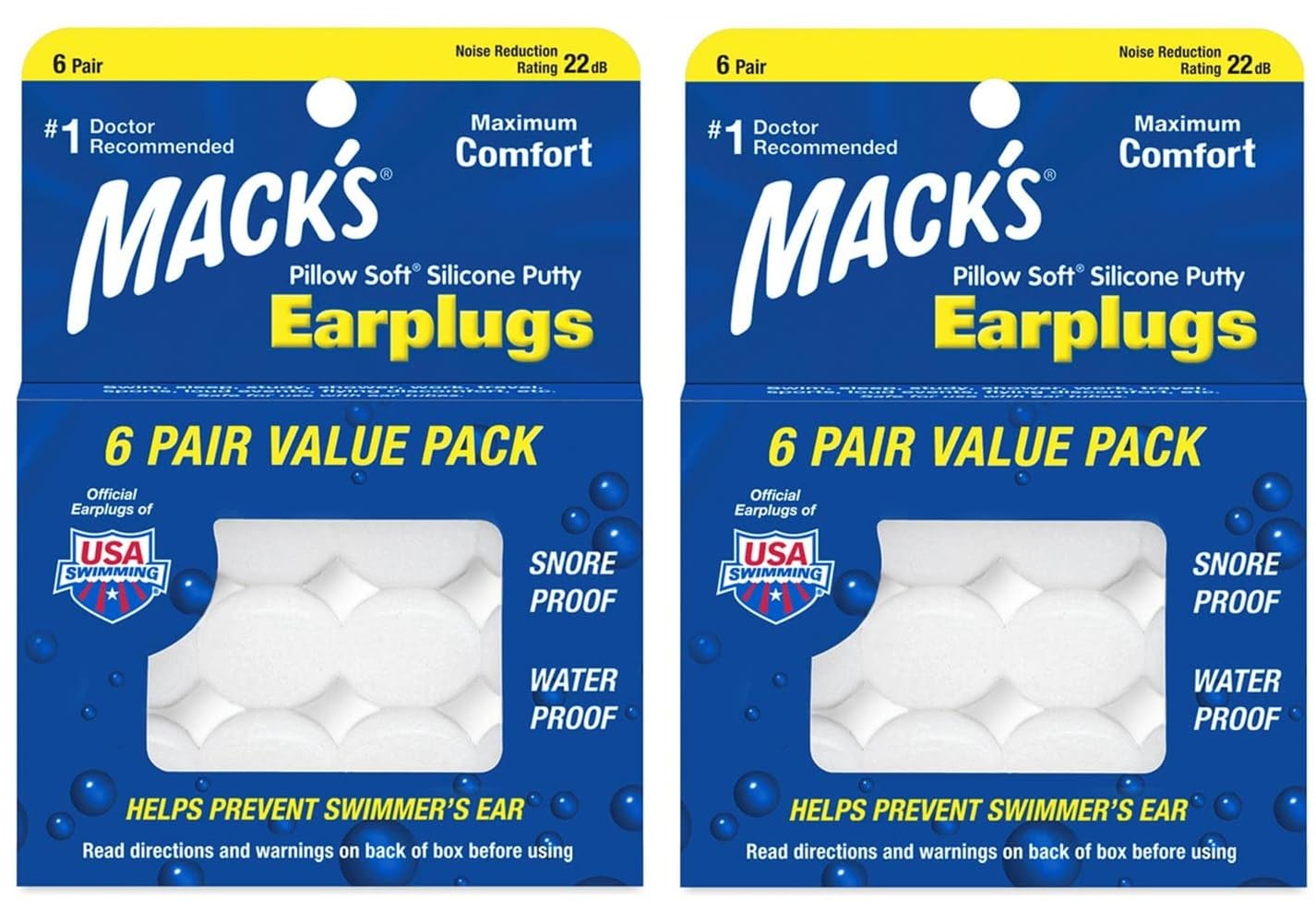 Mack's Pillow Soft bouchons d'oreilles silicone modelables pour dormir, confortables et discrets