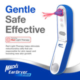 Mack's Ear Dryer Pro en format pliable et pochette de voyage pratiques.