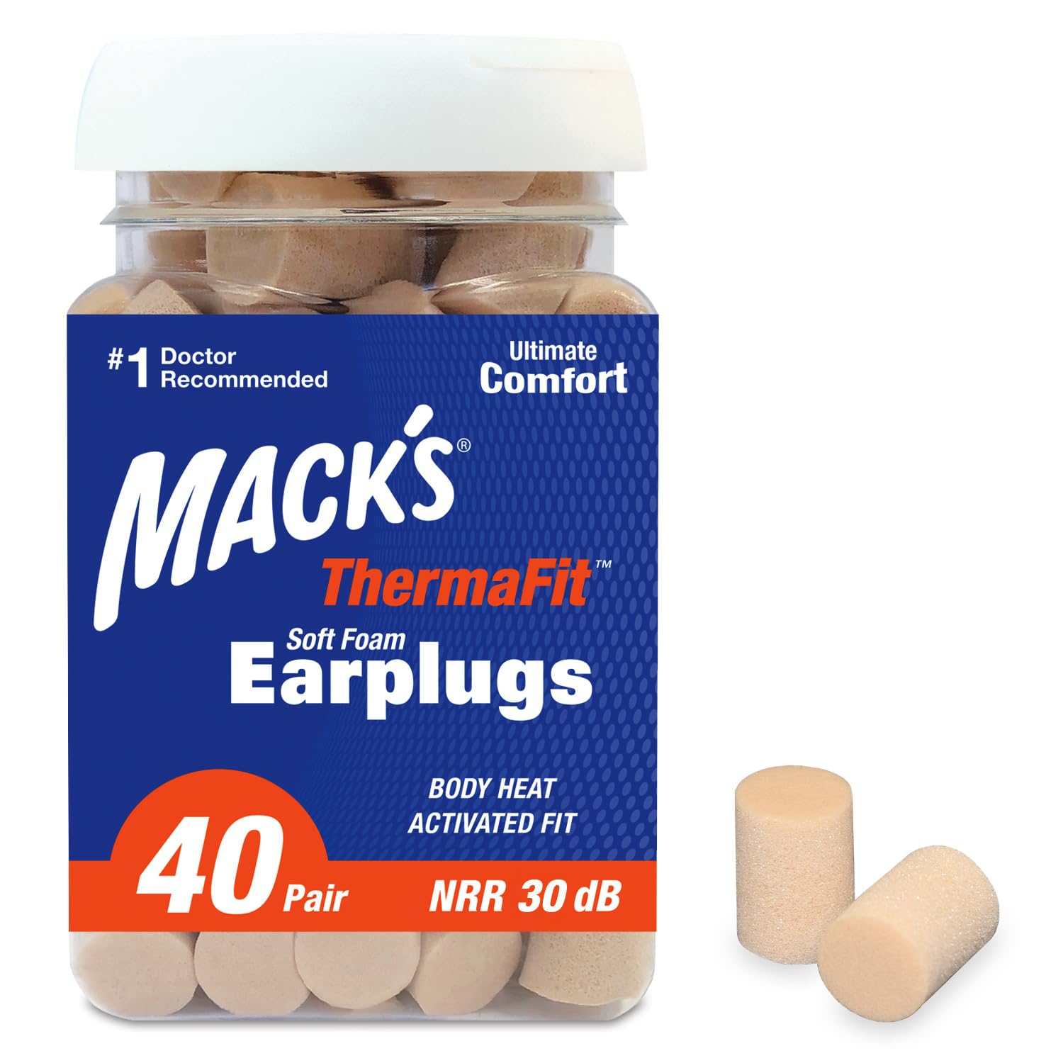 Mack's ThermaFit bouchons d oreille en mousse douce pour un sommeil plus calme.
