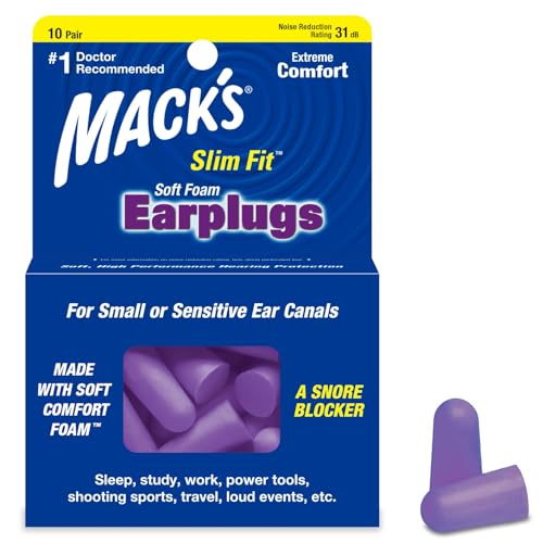 Bouchons Mack's Slim Fit pour petits conduits auditifs, confort accru